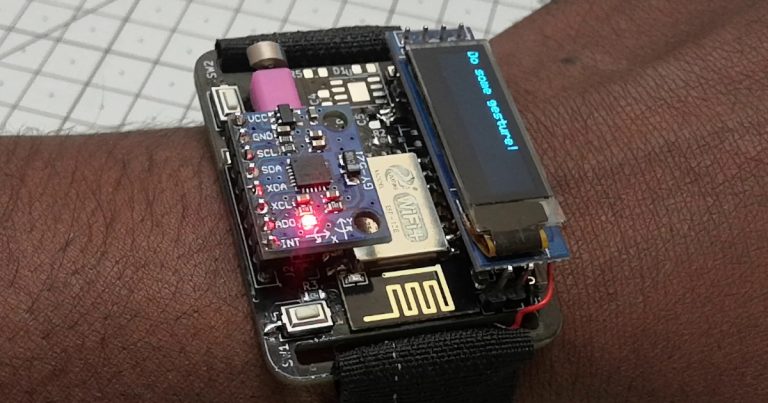 A watch for gesture detection based on machine learning, ESP8266 and Arduino