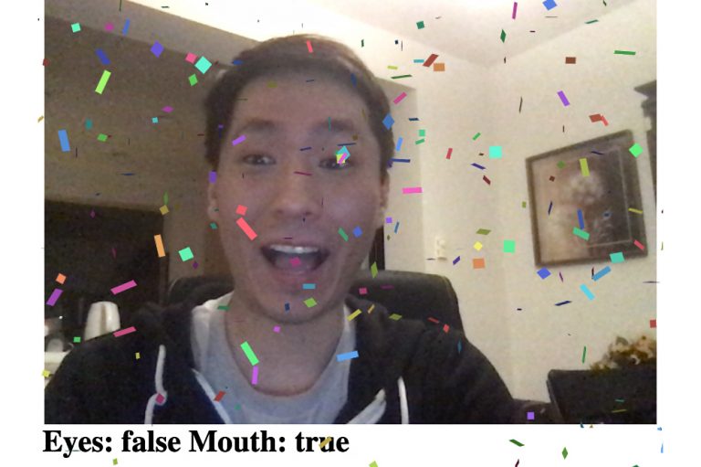 Live face tracking in the browser using TensorFlow.js.  Part 6
