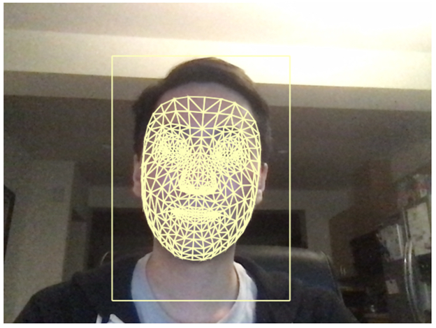 Live face tracking in the browser using TensorFlow.js.  Part 1