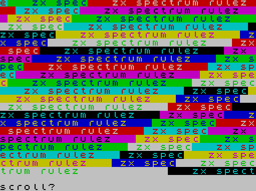 Examples of assembly code for the ZX Spectrum