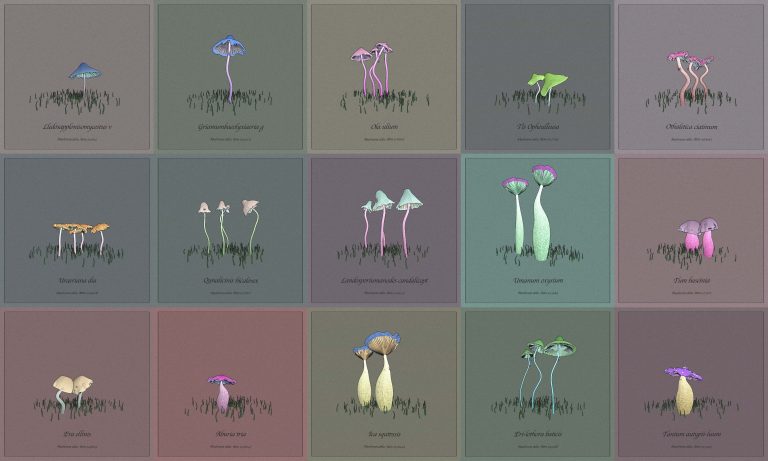 Drawing generative mushrooms in javascript