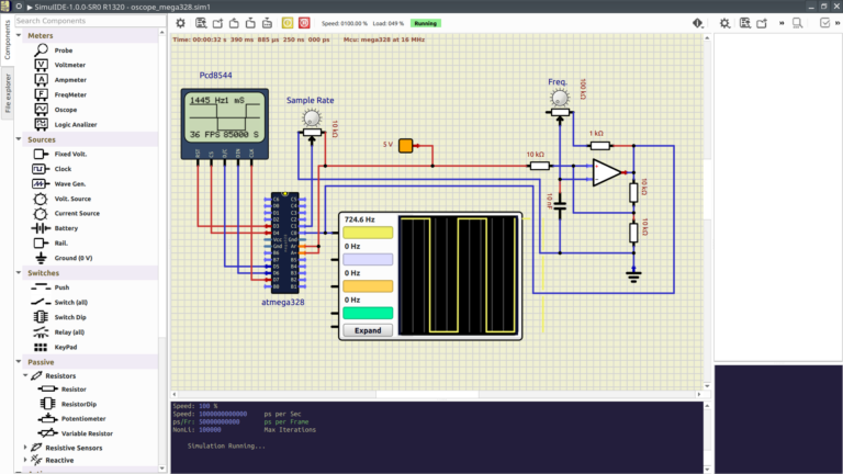 open simulator of digital circuits and microcontrollers